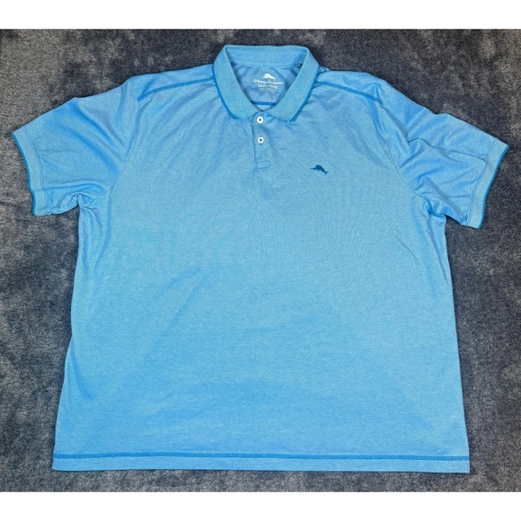 Tommy Bahama Other - Tommy Bahama Mens 3XL Light Blue Short Sleeve Marlin Polo Shirt Cotton Blend